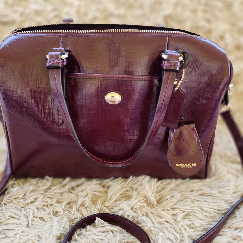 Coach Nancy Burgundy Crossbody Satchel